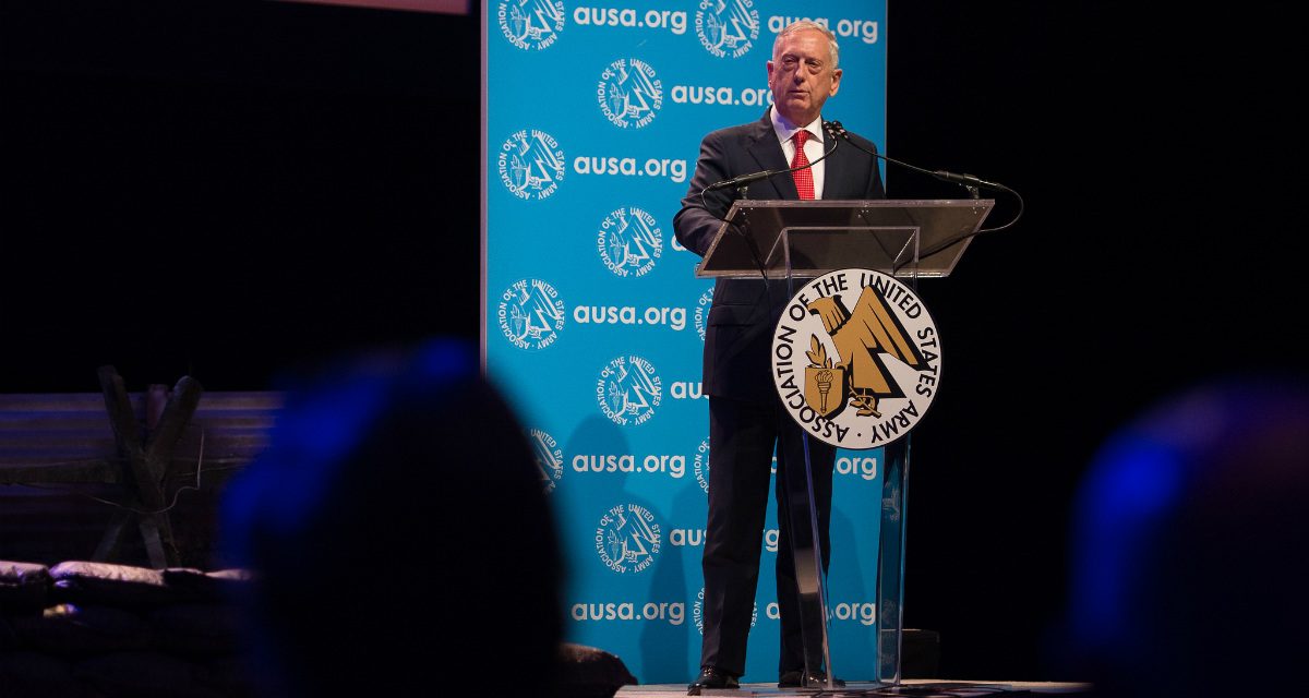 Secretary Mattis at AUSA: The Threats the US Military Must be Prepared For